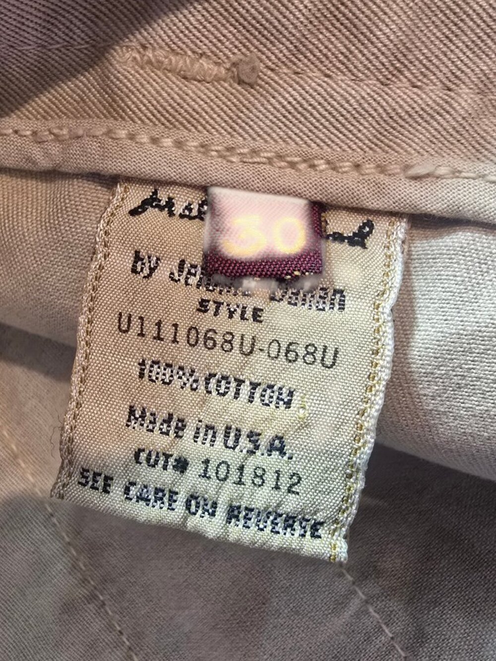 7 For All Mankind Jerome Dahan Khaki Chino Trouser Pants Size 30 100% Cotton USA image 3